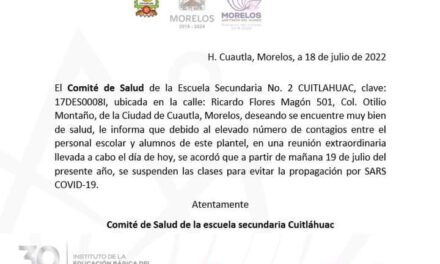 Se suspenden las clases