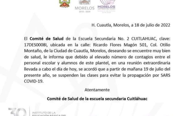 Se suspenden las clases