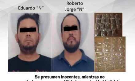 DETIENE MANDO COORDINADO POLICÍA MORELOS A DOS HOMBRES POR DELITOS CONTRA LA SALUD