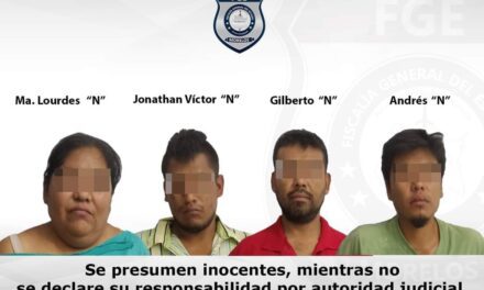 Cuatro personas detenidas durante cateo realizado por la Fiscalía Morelos Oriente en Atlatlahucan