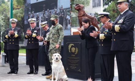 Secretaría de Marina-Armada de México (Semar), rinde homenaje a la perrita Frida