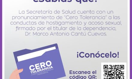 PROMUEVE SECRETARÍA DE SALUD ESPACIOS LIBRES DE VIOLENCIA DE GÉNERO