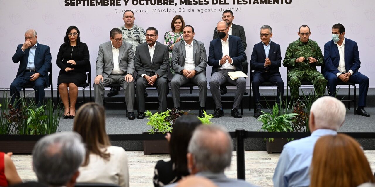 FIRMA CUAUHTÉMOC BLANCO CONVENIO CON NOTARIOS PARA INICIAR LA CAMPAÑA SEPTIEMBRE Y OCTUBRE MESES DEL TESTAMENTO 2022