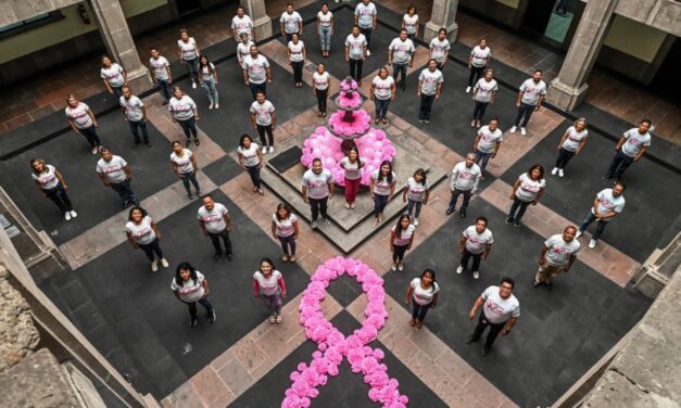 SE VISTE DE ROSA OFICINA DE LA GUBERNATURA POR MES DE SENSIBILIZACIÓN SOBRE CÁNCER DE MAMA