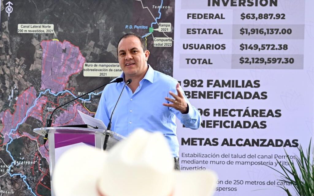 INVIERTE GOBIERNO DE CUAUHTÉMOC BLANCO MÁS DE TRES MILLONES Y MEDIO EN MIACATLÁN PARA INCREMENTAR PRODUCTIVIDAD EN LA REGIÓN