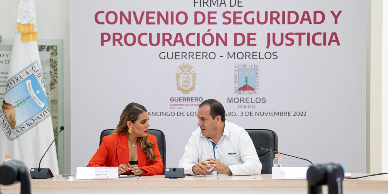 FIRMAN CUAUHTÉMOC BLANCO Y EVELYN SALGADO CONVENIO DE COLABORACIÓN PARA BLINDAR SEGURIDAD ENTRE MORELOS Y GUERRERO