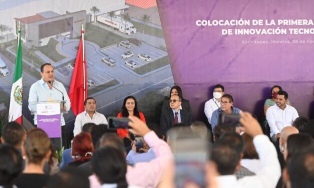 COLOCA EL GOBERNADOR CUAUHTÉMOC BLANCO PRIMERA PIEDRA DEL CENTRO DE INNOVACIÓN TECNOLÓGICA BIMEX EN MORELOS.