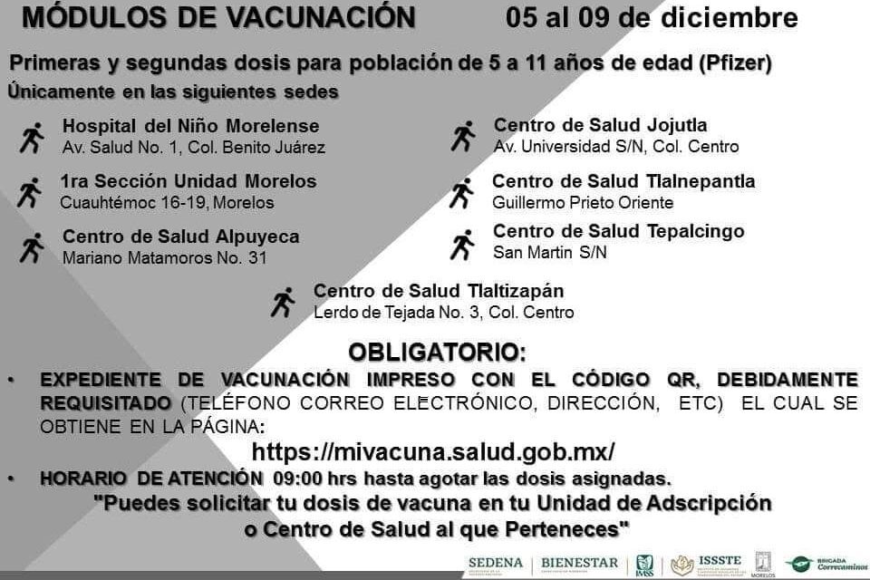 Mantiene Brigada Correcaminos vacunación de primeras y segundas dosis contra COVID-19 en niñas y niños de 5 a 11 años