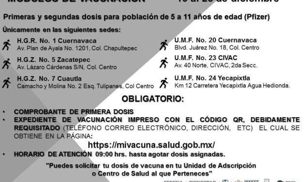 Ya reinicia la  Brigada Correcaminos vacunación contra COVID-19 en menores de 5 a 11 años. Aquí varios puntos para que vayas a estos centros de vacunación.