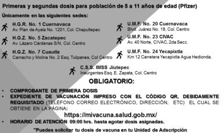 Continúa vacunación de primeras dosis y refuerzo contra COVID-19 para personas mayores de 60 años